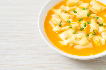 tteokbokki with cheese or Korean rice cake with cheese