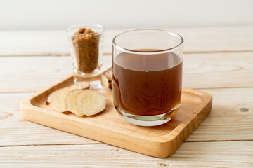 hot and sweet ginger juice glass