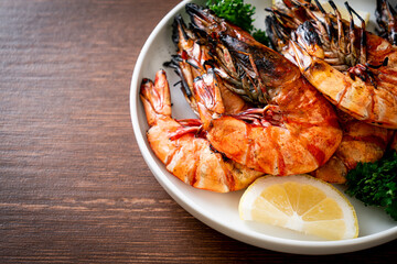 grilled tiger prawns or shrimps