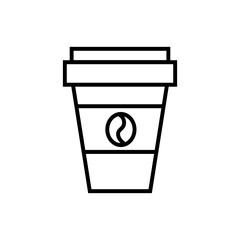 Line icon cup of coffee, take away coffee cup, outline icon coffee