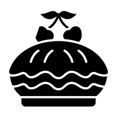 Cherry Pie Glyph Icon