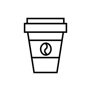 recommend clip art: Line icon cup of coffee, take away coffee cup, outline icon coffee