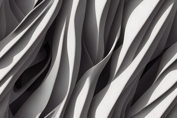 Black and white wavy seamless textile pattern 3d illustrated 
