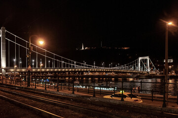 Bridge at night in Budapest