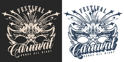 Night festival poster vintage monochrome