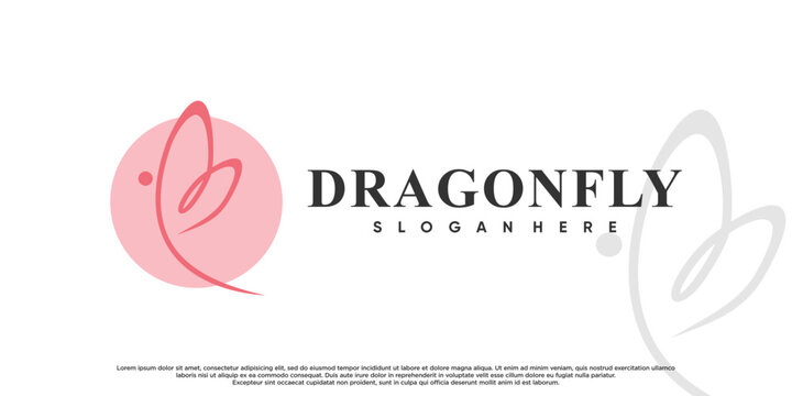 Minimalist icon butterfly or dragonfly logo design with unique concept Premium Vector
