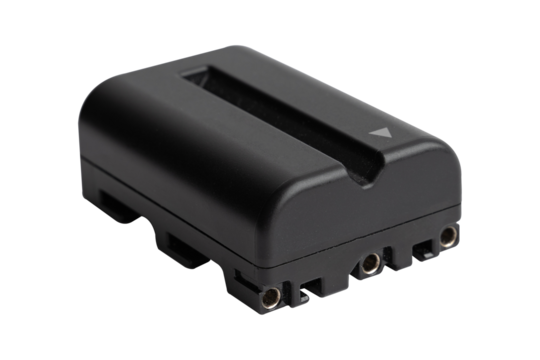 The internal structure of the power source the battery for the camera and other household appliances is isolated on a white transparent background