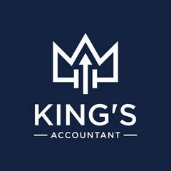 crown with arrow for accountant logo design template