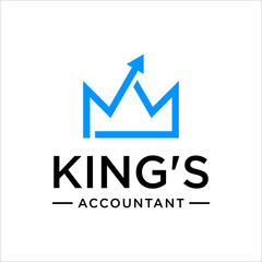 crown with arrow for accountant logo design template