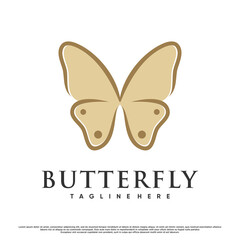 Minimalist icon butterfly or dragonfly logo design with unique concept Premium Vector