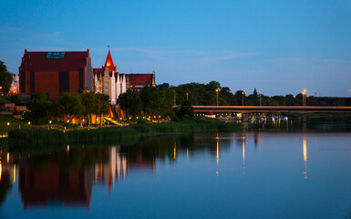 Naklejka na ściany i meble panorama of the city of malbork poland europe