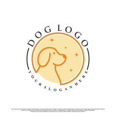Pet logo design template simple concept Premium Vector