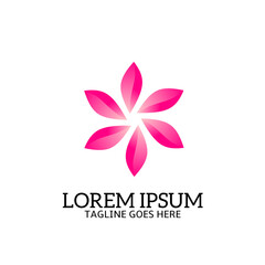 Illustration vector graphic of template logo flower pink gradient color