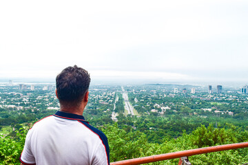 man looking at the horizon