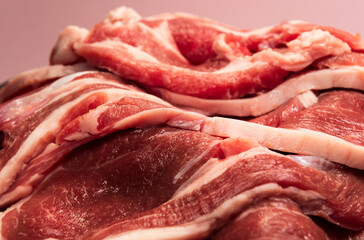 生ラム肉のクローズアップ 北海道のジンギスカンコンセプトイメージ