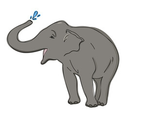 Happy elephant. PNG
