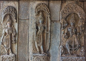 Rock sculptures of belur and halebid, Karnataka,  Hoysala