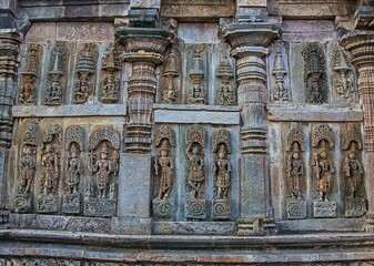 Beautiful Soft Rock Sculptures of Belur,  Karnataka. Historical Hoysala monument representing Indian art and history with detailed artwork