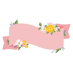 floral ribbon banners