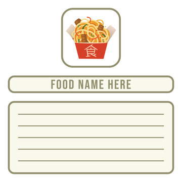food name label vector, snack label information, drink label packaging, dessert pudding information