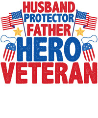 Husband her father veterans day t shirt design svg