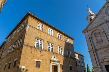 Palazzo Vescovile, sur la place Pie II, à Pienza, Italie 