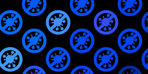 Dark Pink, Blue vector pattern with coronavirus elements.