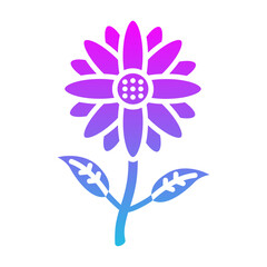 Sunflower Glyph Gradient Icon