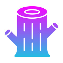 Tree Log Glyph Gradient Icon