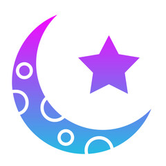 Crescent Moon Glyph Gradient Icon