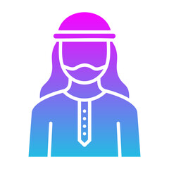 Arab Man Glyph Gradient Icon