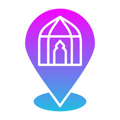 Pin Glyph Gradient Icon