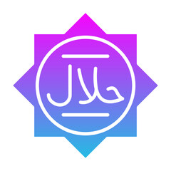 Halal Glyph Gradient Icon