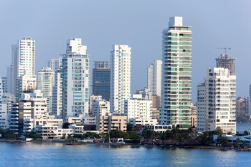 Fototapeta na wymiar Cartagena City White Color Residential Skyline