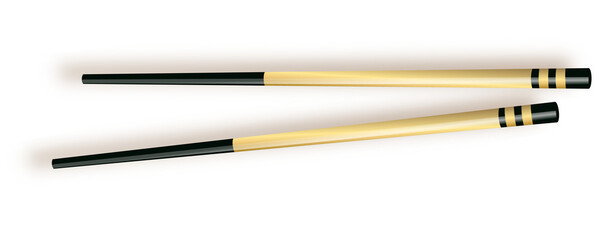 Food Chopsticks Asian Bamboo Utensils. illustration of Traditional  Color Chopstick.