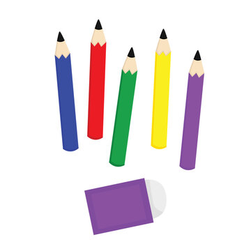 Colorful Drawing Pencils Illustration Vector Clipart