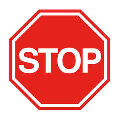red stop sign isolated on transparent png - obrazy, fototapety, plakaty