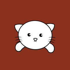 Cute Cat Face Digital Stamp