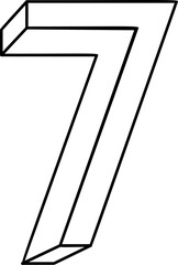Impossible shape numbers font 7 . 