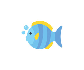 Tropical fish vector isolated icon. Tropical fish emoji illustration