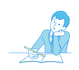 ぼんやりして勉強に身が入らない男の子