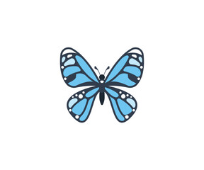Butterfly vector isolated icon. Emoji illustration. Butterfly vector emoticon