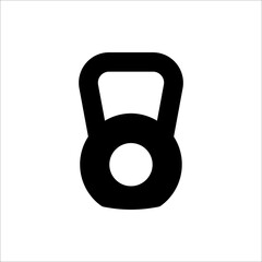 Kettlebell vector icon on white background