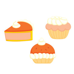 Cute Sliced Cake Dessert Illustration Vector Clipart