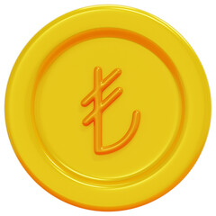 turkish lira 3d render icon illustration