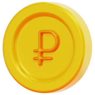 ruble 3d render icon illustration