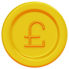 pound 3d render icon illustration