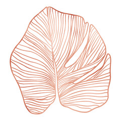Copper Metallic Leaf Outlined