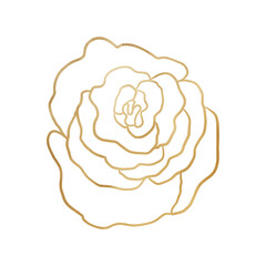Gold Metallic Rose Outlined
