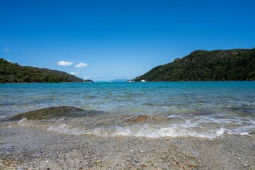 tropical island white sand beach on the ocean